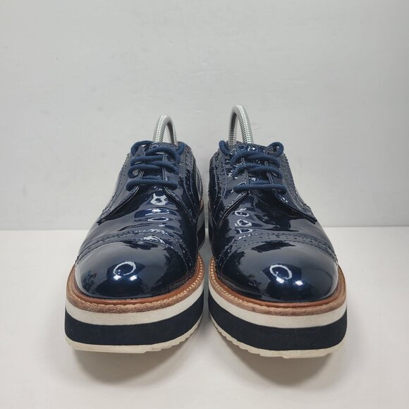 Halogen X Atlantic Pacific Women's Navy Patent Platform Oxford US Size 8M - Picture 3 of 8